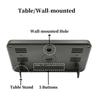 Battery Powered Digital Alarm Clock TEMP Humidity Date Week Weather Station Snooze Table Clock 12/24H Wall-mounted LCD Clock