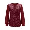 Women's Casual Round Neck Long-sleeved Loose-fitting Sequined Top
