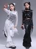 Korean Style Girls' Jazz Dance Costume Set: Cropped Vest Top & Sweatpants for Performances