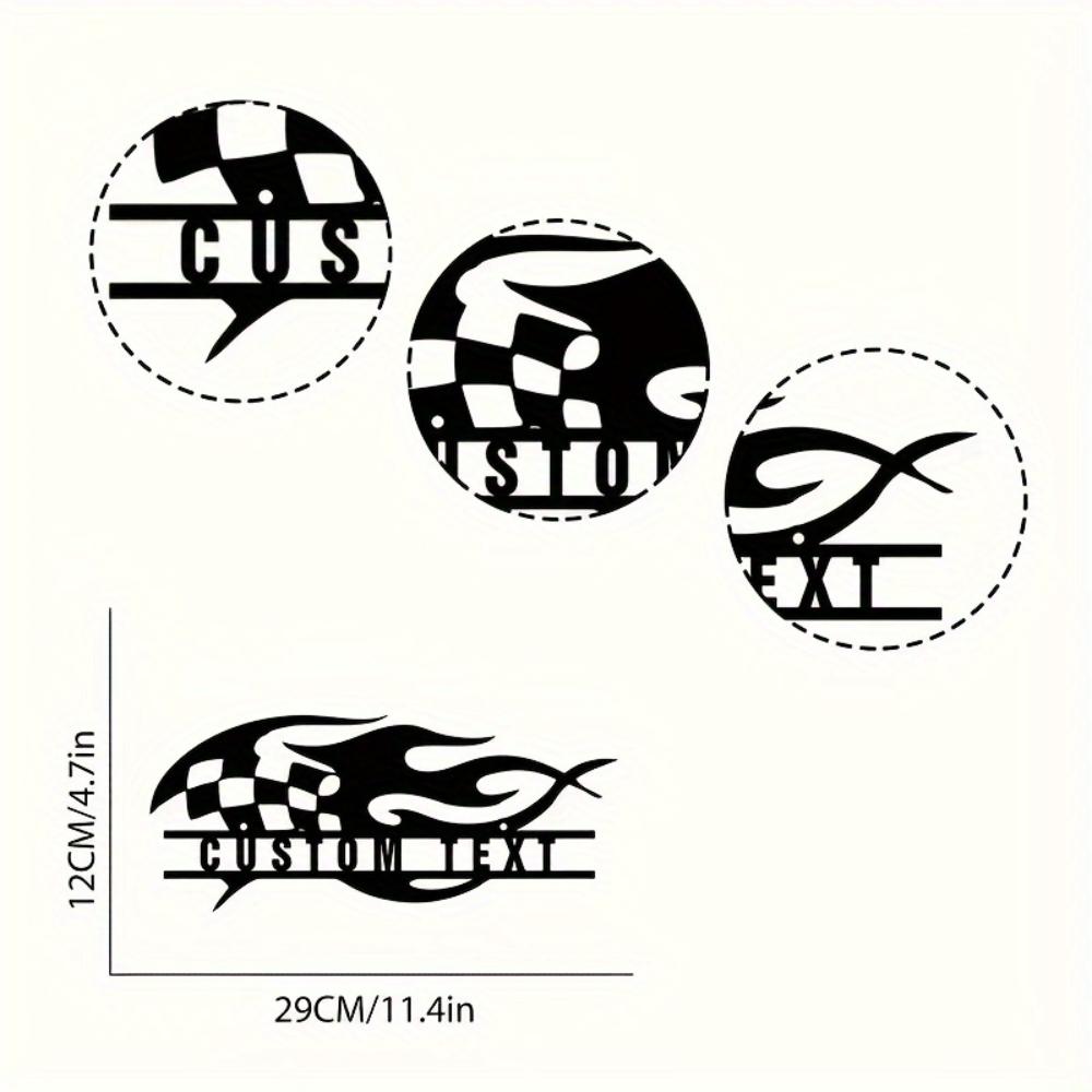 Metal Race Flag Wall Art Personalized Name Sign Home Decor Custom