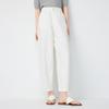 Elva' Island Women's White High-Waist Straight-Leg Casual Trousers