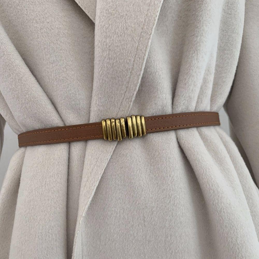 Metal buckle Leisure Zinc Zinc Alloy Thin waistband PU leather belt Skirt decorations Circle Waist Strap