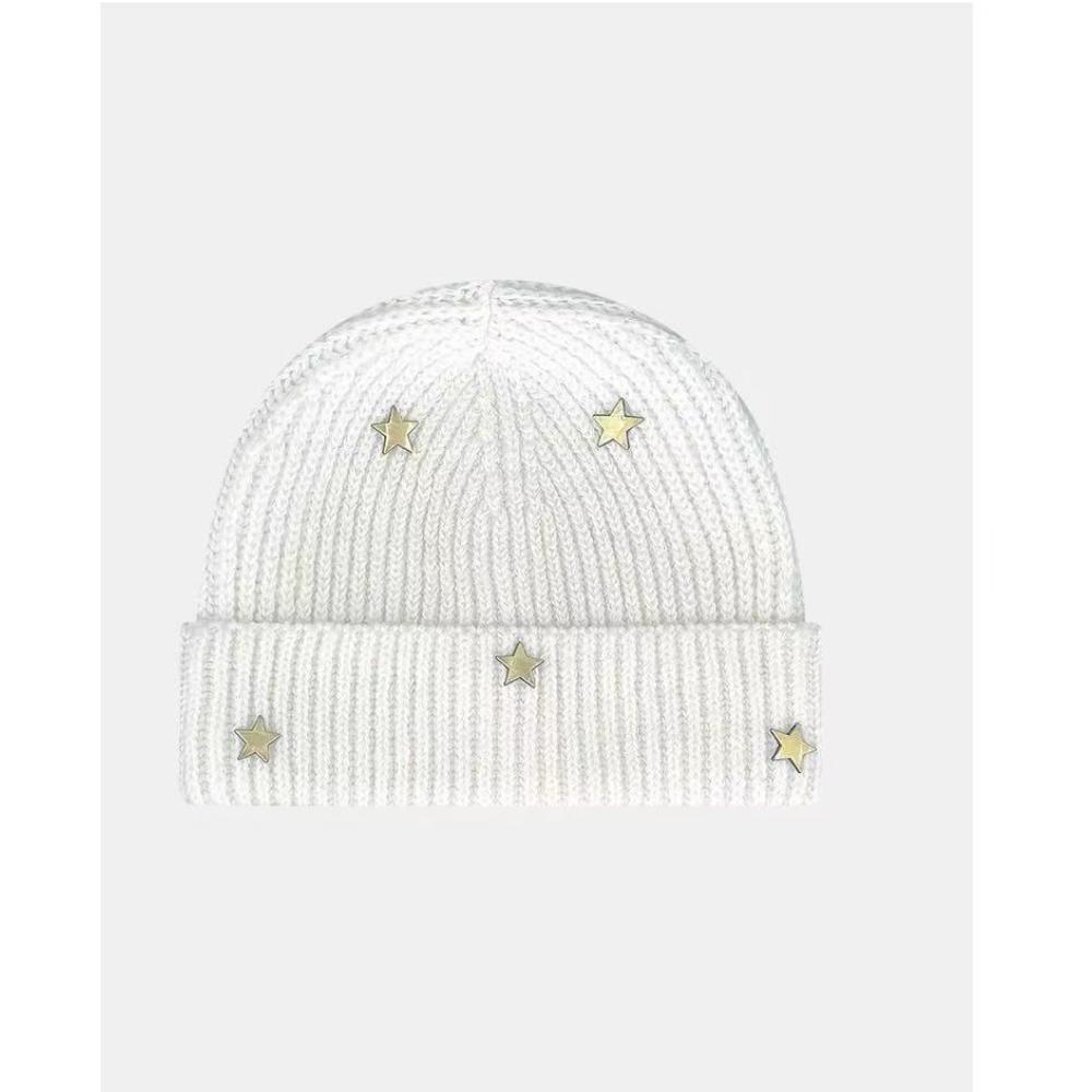 Metal Star Knitted Wool Hat Women Warm Versatile Showing Small Face Hats Caps Women’s