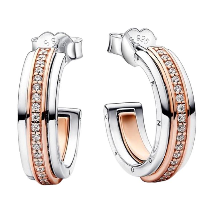 

Pandora Color Block Design 925 Silver Earrings Women earrings 282737C01 Box