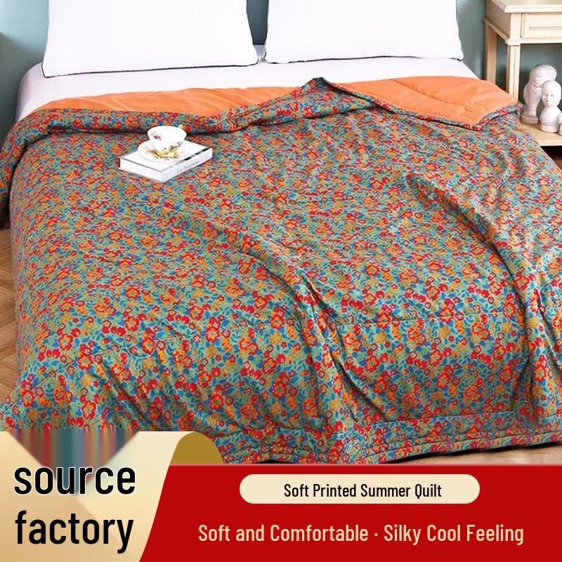 

Breathable Summer Cotton Quilt - Quick-Dry, Machine Washable, Ideal for Dorms & Home Single 1.45×2m