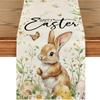 Easter Bunny Linen Table Runner Holiday Party Spring Table Runners Easter Bunny Spring Linen Table Runner Table Flag EasterDecor
