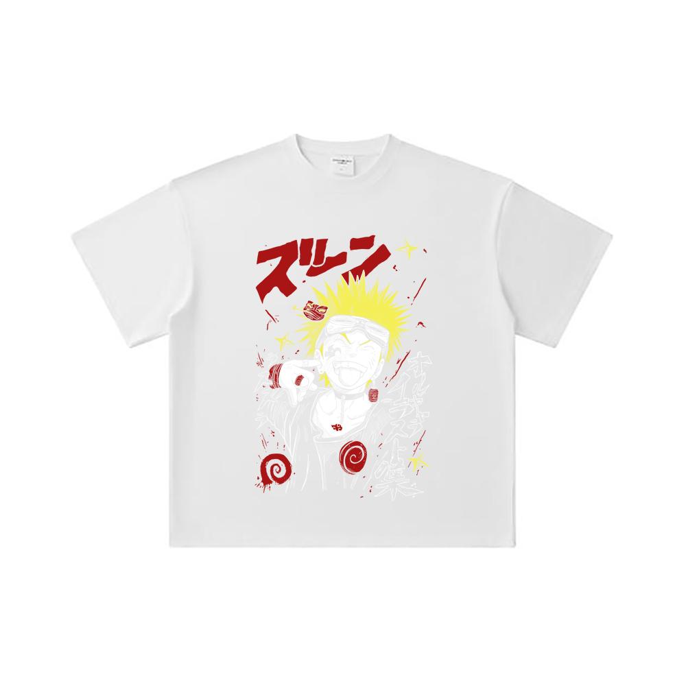 260 GSM Double Yarn 32 Count 100% Cotton Naruto V17 Print Unisex Heavy Cotton T Shirt