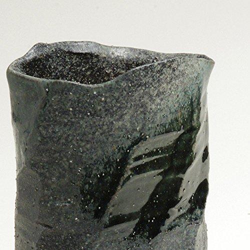 Shigaraki Ware "Hechimon" Flower Vase, Large, Vertical, Purple and Black, with Shisui Rock Face, Suitable for Buddhist Altars, Ceramic, MR-1-2526