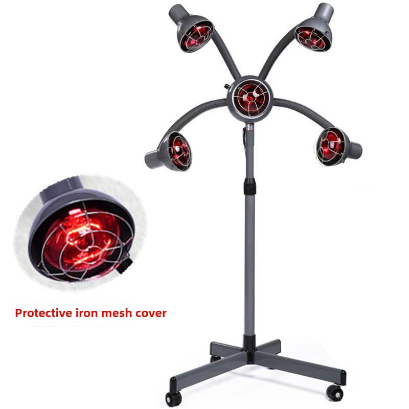 Beauty Therapy Infrared Heating Lamp Hairdressing and Drying Machine Salon Vertical Five Head Baking Lamp