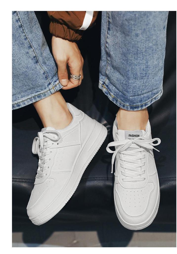 Men's Trendy Spring 2026 Low-Top Skate Shoes, Breathable and Versatile White Casual Sneakers for Students