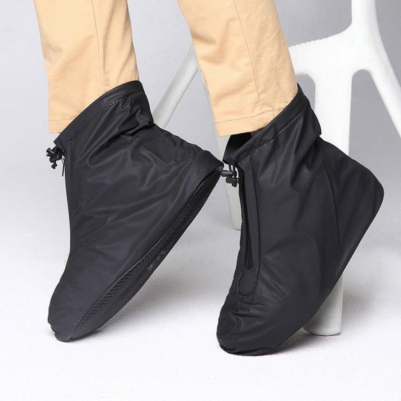 Unisex Waterproof Rain Shoes Covers Non-slip Case with Zipper for Women/man/kids