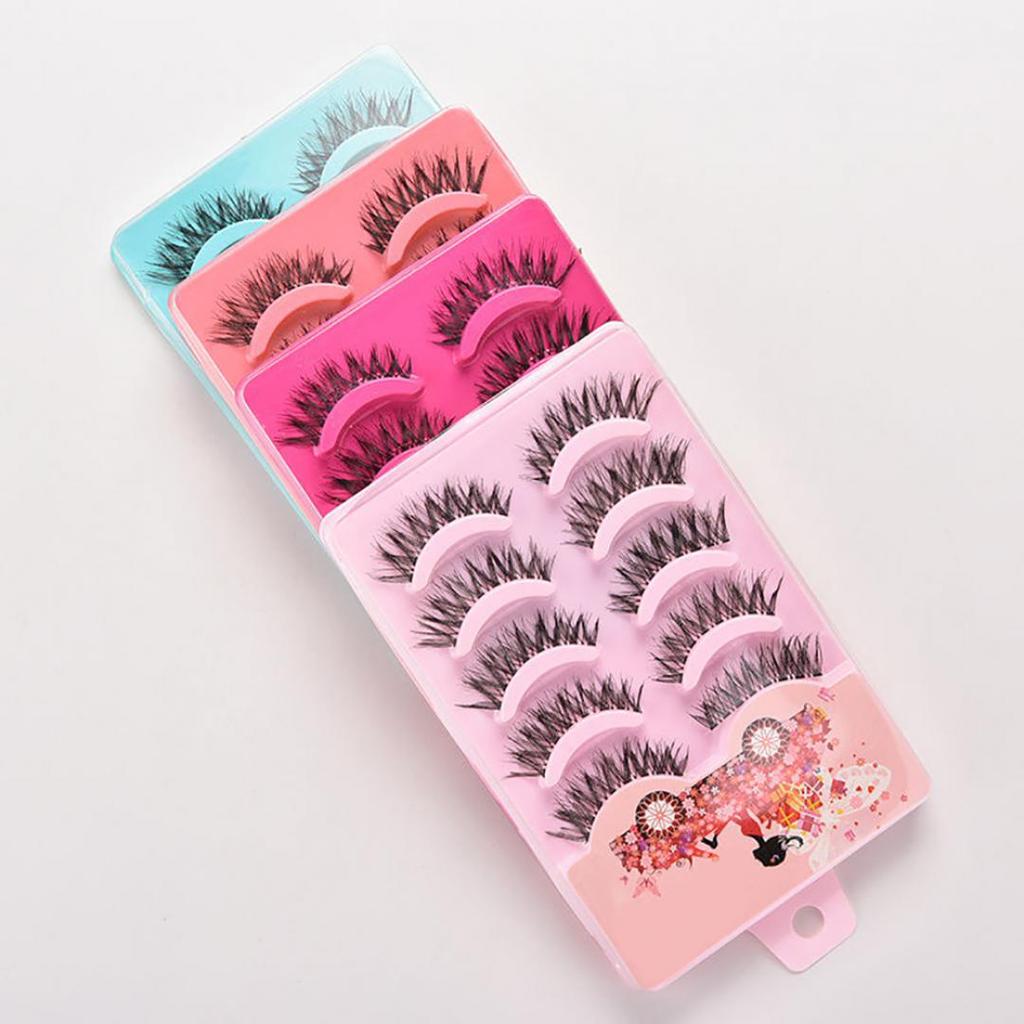 New 5 Pairs Makeup Handmade Long Thick Cross False Eyelashes Eye Lashes Extensions