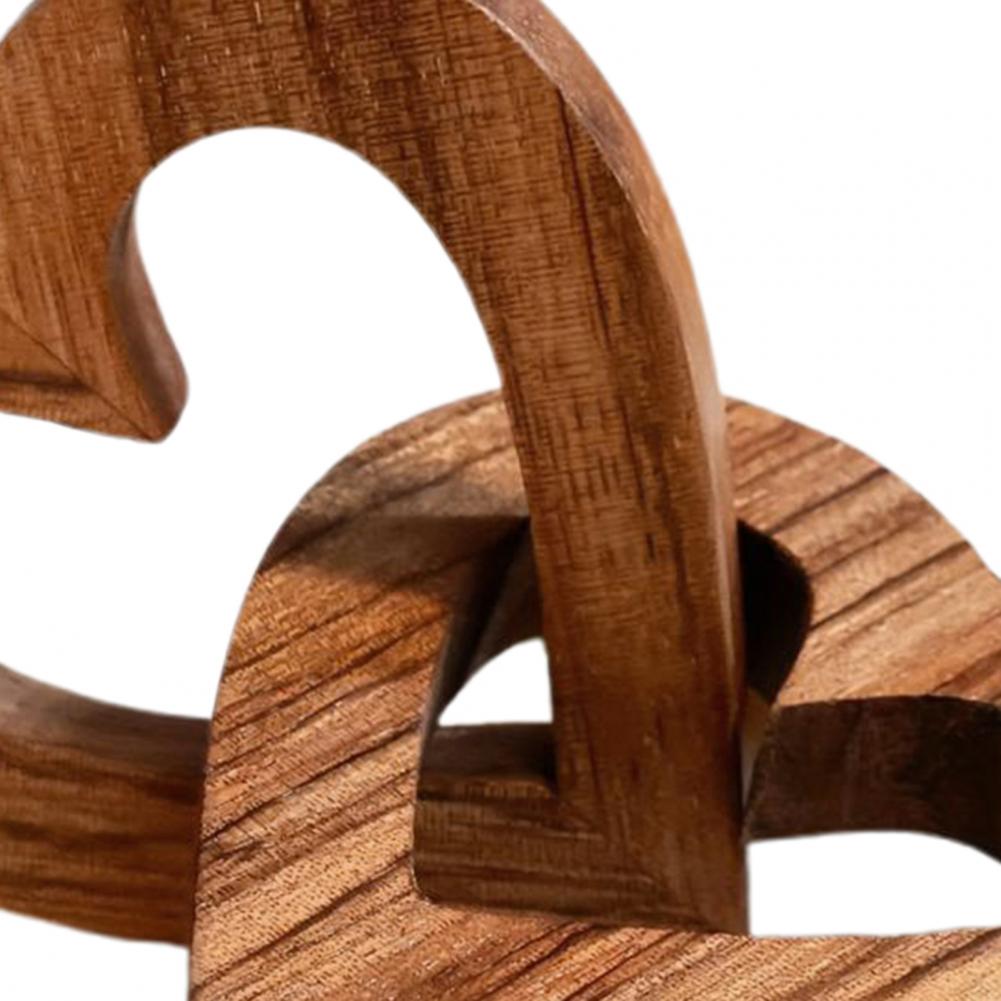 Adorno de Corazón de Madera Corazones Entrelazados Regalo Conmemorativo de Amor Corazón Interconectado Recuerdo para Parejas para Aniversario Día de San Valentín G