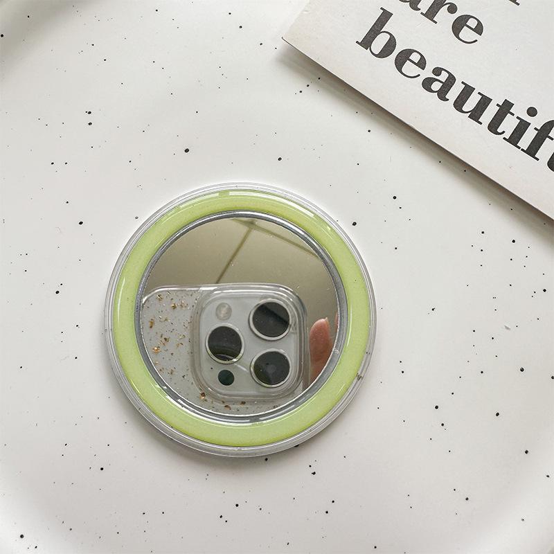 Magsafe Solid Color Magnetic Suction Transparent Mobile Phone Airbag Bracket Base Diy Mirror Portable Makeup Mirror Simple Refrigerator Sticker