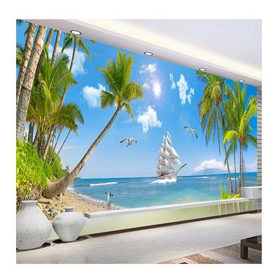 Wandbild Tapete 3D Meerblick Kokosnussbaum Landschaft Fotowandpapier Wohnzimmer Schlafzimmer Wandbild