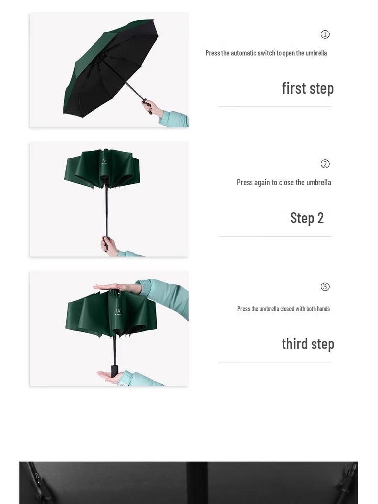 Guarda-chuva dobrável compacto anti-UV - Leve, portátil, proteção unissex contra sol e chuva