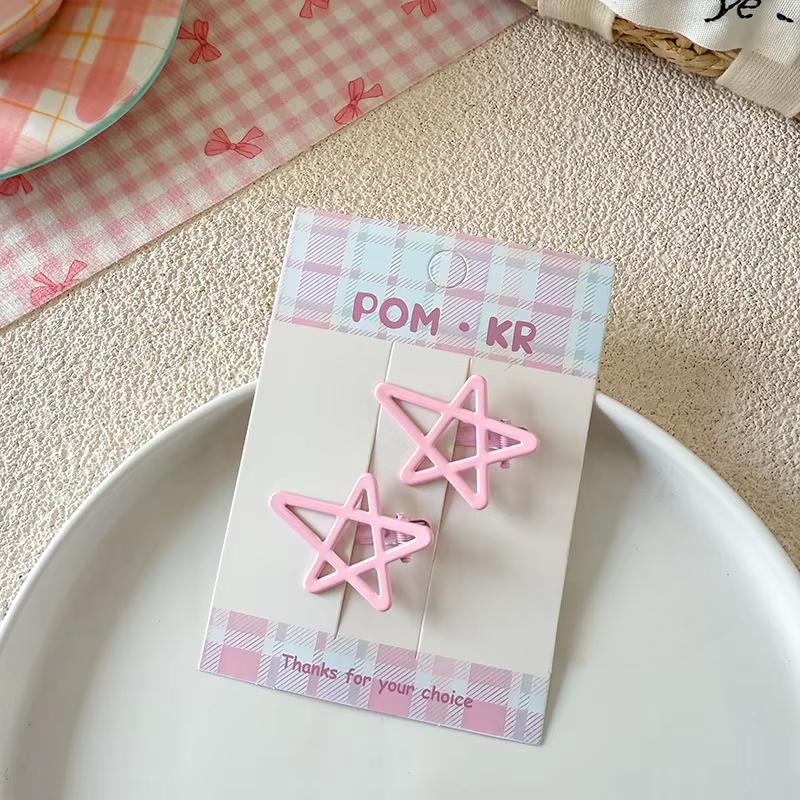 

2 шт./компл. Милая корейская модная заколка для волос в виде звезды для детей, девочек, конфетного цвета, детская боковая заколка для челки, милые аксессуары для волос, головной убор
