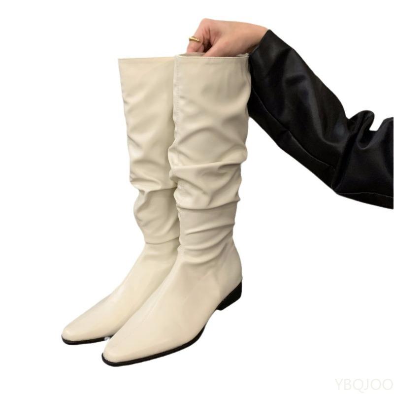 Fashionable versatile Spring Autumn New Thick Heel Boots Pointed Low Heels Casual Elegant Temperament Slim women Boots