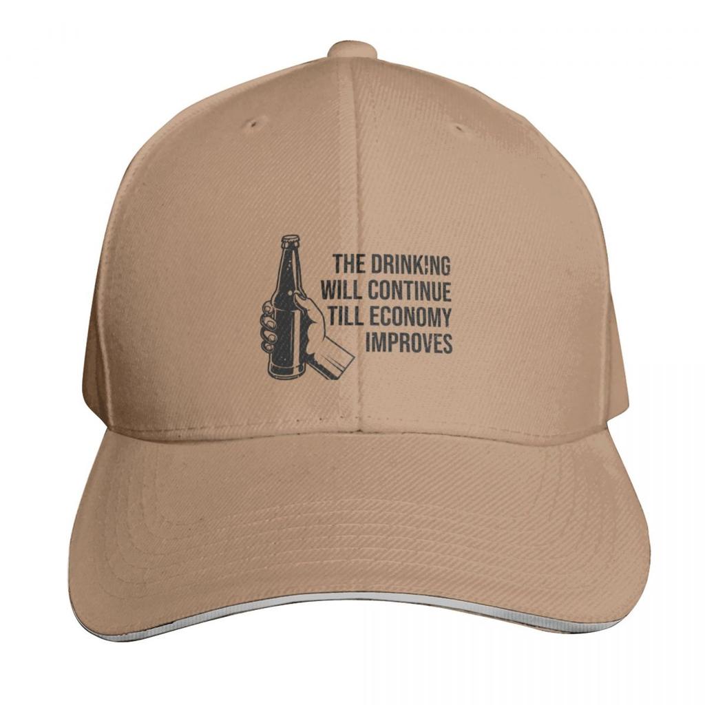 The Drinking Will Continue Until The Economy Improves Baseball Cap GentleUnisex Hat hats for Unisex Sunhat GirlS Hats Unisexs