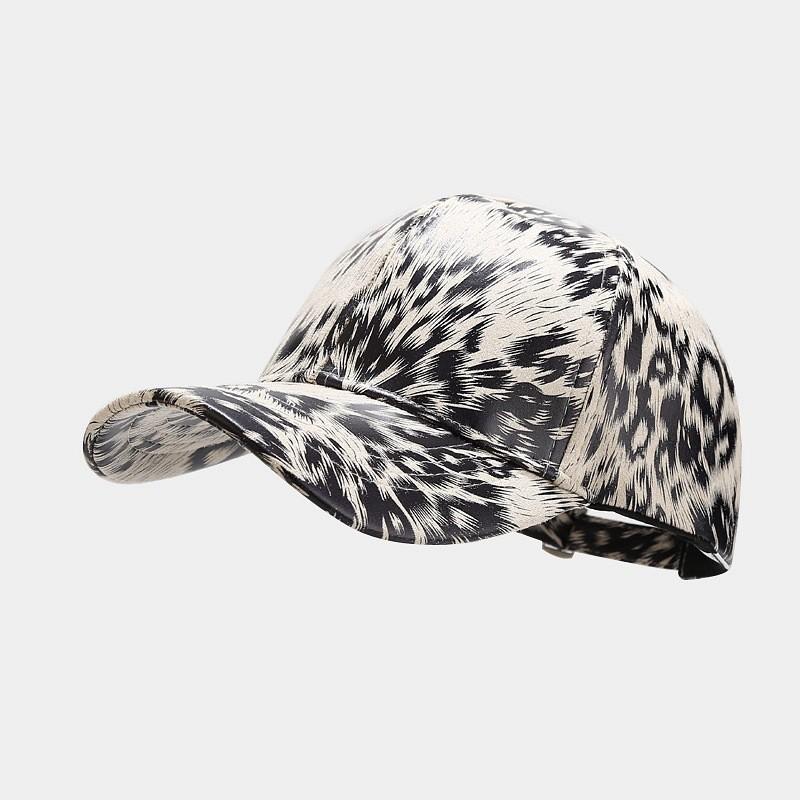 No Ip Classic Baseball Cap With Leopard Print Leather In Autumn Winter For Outdoor Fashion