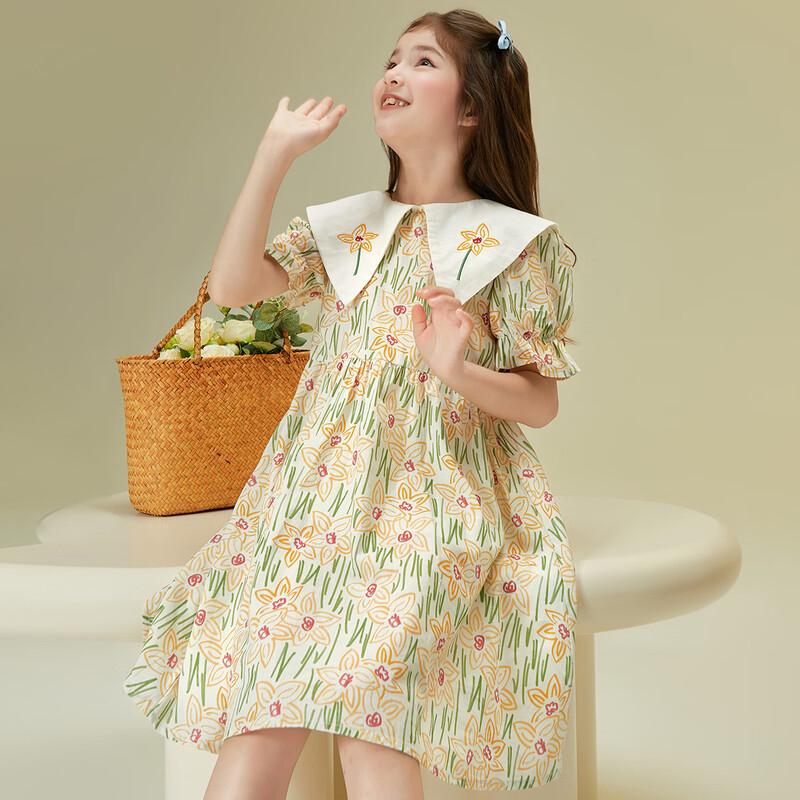 Girls  Summer Floral Embroidered Princess Dress 120cm