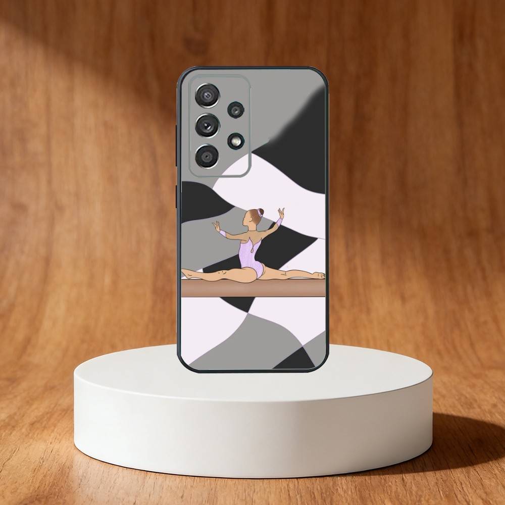 GYM Girl Gymnastic Phone Case For Samsung S25,S24,S21,S22,S23,S30,Ultra,S20,Plus,Fe,Note,10,9,5G Black Cover