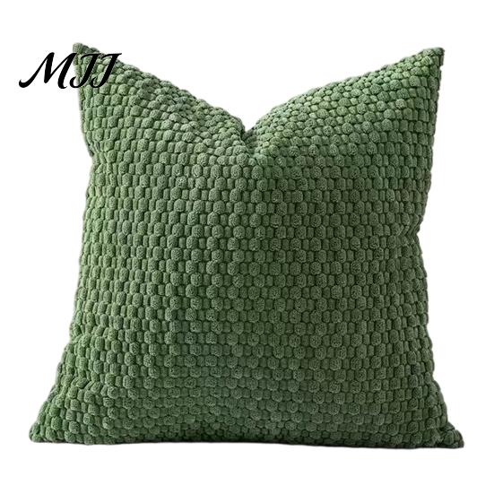 Invisible Zipper Pillow Protector Bubble Corduroy Throw Pillowcase, Decorative Square Cushion Cover, Soft Skin Friendly Bedside Pillows Textured Cover