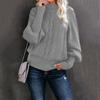 Women's Fashion Casual Solid Color Sweater Set Head Round Neck Warm Long-sleeved Sweater