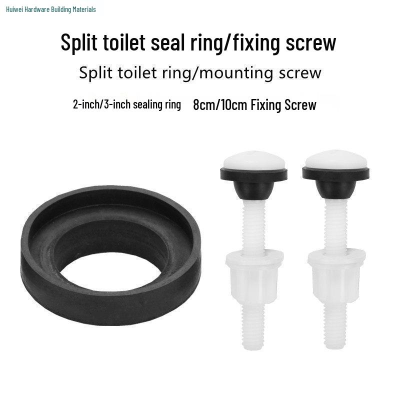 Old-Style Toilet Tank Sealing Ring & Fixing Bolts Set 8cm Pair Split Toilet Fixing Screws