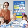 Alphabet Learning Pocket Chart Alphabet Wall Chart ABC Flashcard Learning Game, Handwriting Practice Letter Tracing, Suitable For Kids Family