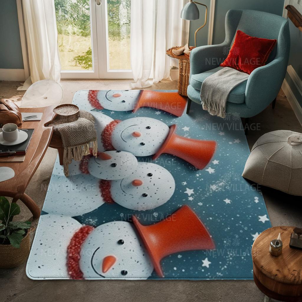 House Entrance Carpet Home Door Mat Living Room Bath Foot Bathroom Non-slip Water Absorption Rugs Bath Merry Christmas Winter