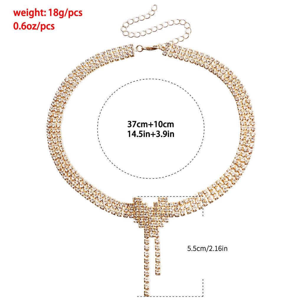 Jewelry Temperament Claw Diamond Chain Diamond Inlaid Love Tassel Necklace Earrings Set Item Jewelry