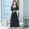 Red Women's Square-Neck Dress: 2026 Summer French Retro Style with Puff Sleeves for Engagements