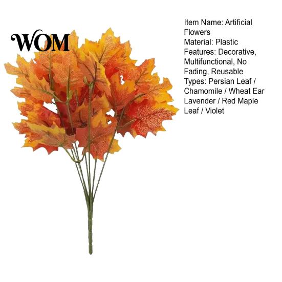 Natural Looking Fake Leaves Autumn Artificial Flowers Bouquet, Realistic Plastic Floral Arrangement with Layered for Home Decor And Vines Farmhouse