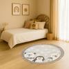 Soft Round Children's Rug Polar Animal Pattern White 130x130