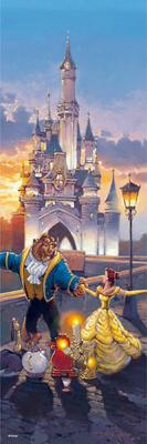 456 Piece Jigsaw Puzzle Beauty and the Beast Sunset Waltz Gyutto Series [Stained Art] (18.5x55.5cm)