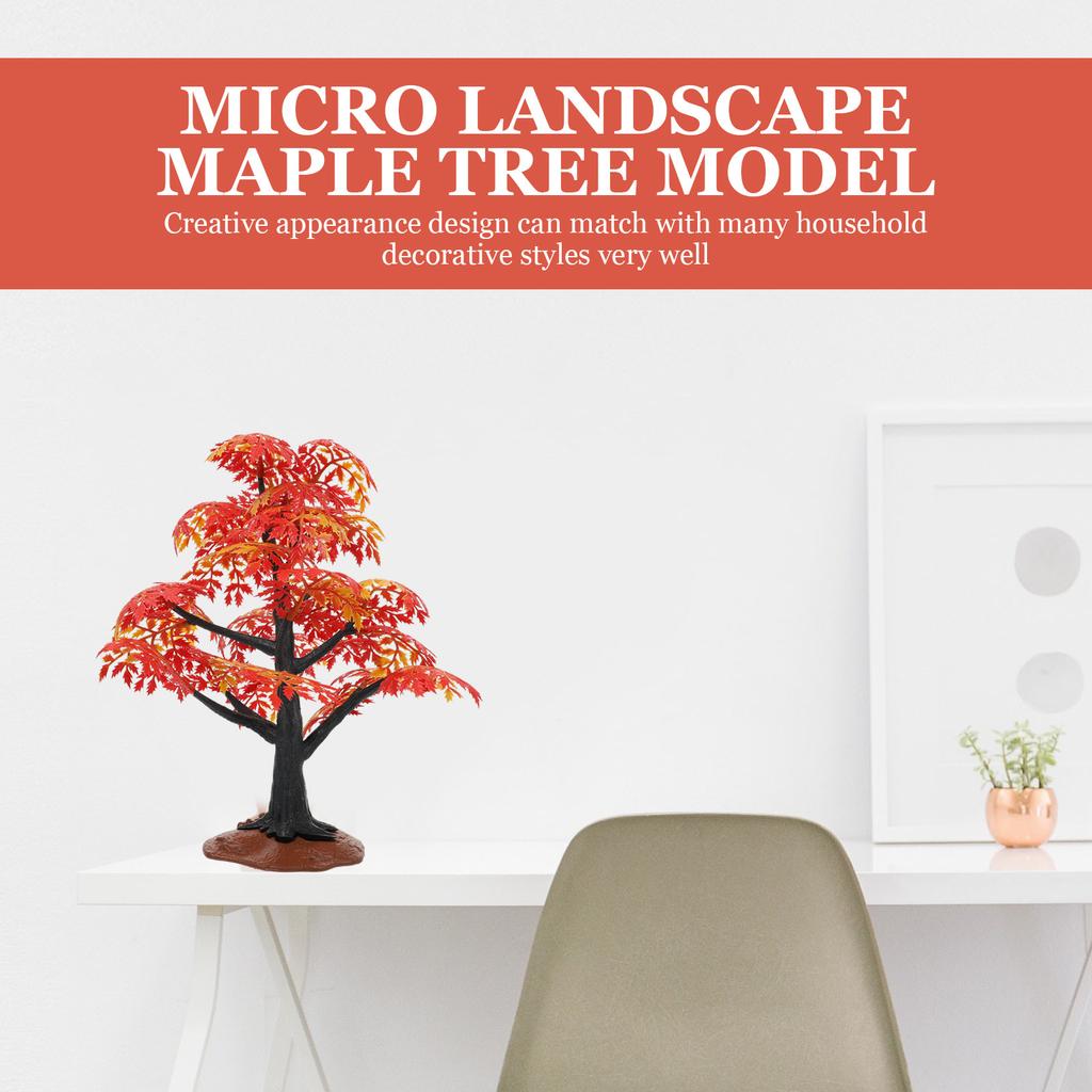 Maple Leaf Decoration Sturdy Plastic Tree Shape Ornament Small Garden Decor Sand Table Micro Landscape DIY Garden Decor