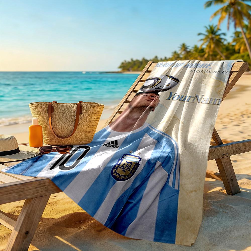 Messi Personalized Name Beach Towel High Absorbency & Quick-Dry Portable for SwimmingBeachCamping Travel Beach AccessoriesGym