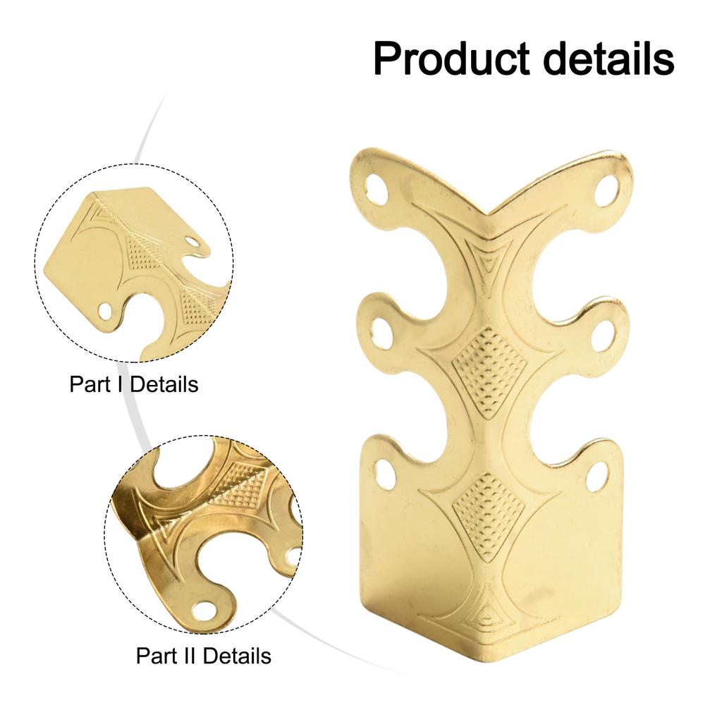 6PCS Vintage Metal Corner Protector Iron Skirting Board Corner Protector Furniture Wooden Box Decorative Corner Guard Board