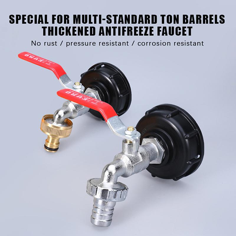 Heavy Duty Brass Ibc Tote Ball Valve Adapter With Leak Proof Gaskets Perfect For Garden Watering Rain Liquid Transfer