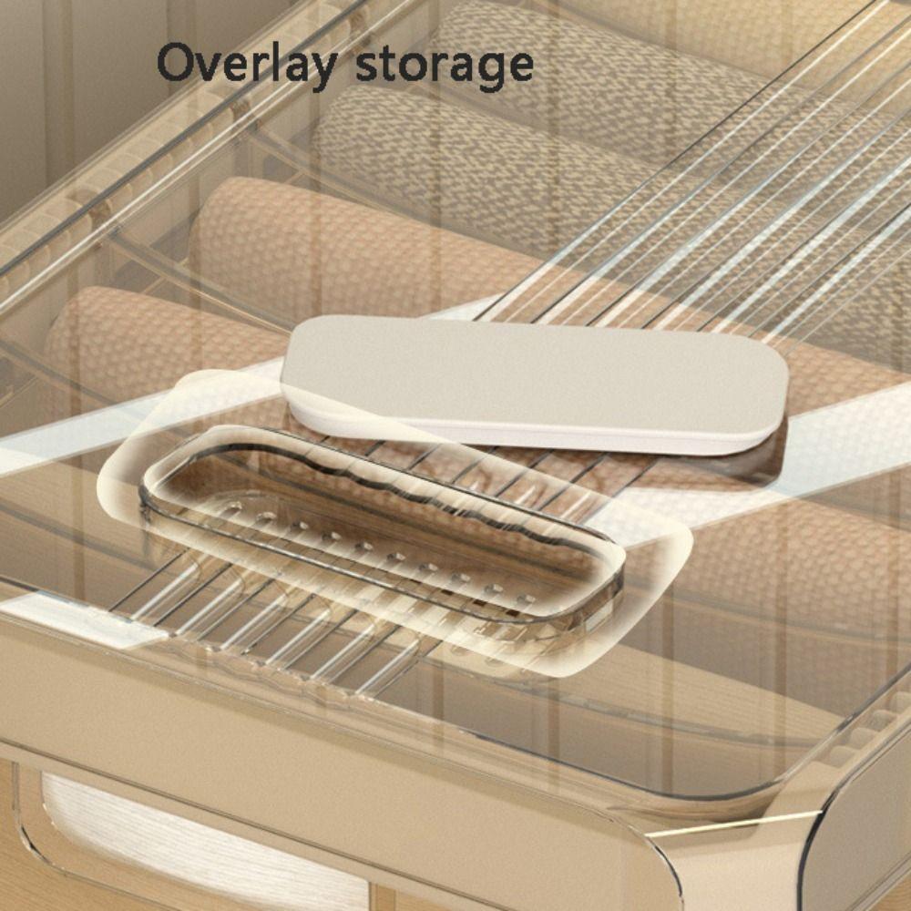 With Lids Closet Storage Bins Stackable Pants Storage Container Thicken Drawer Shelf  Bathroom