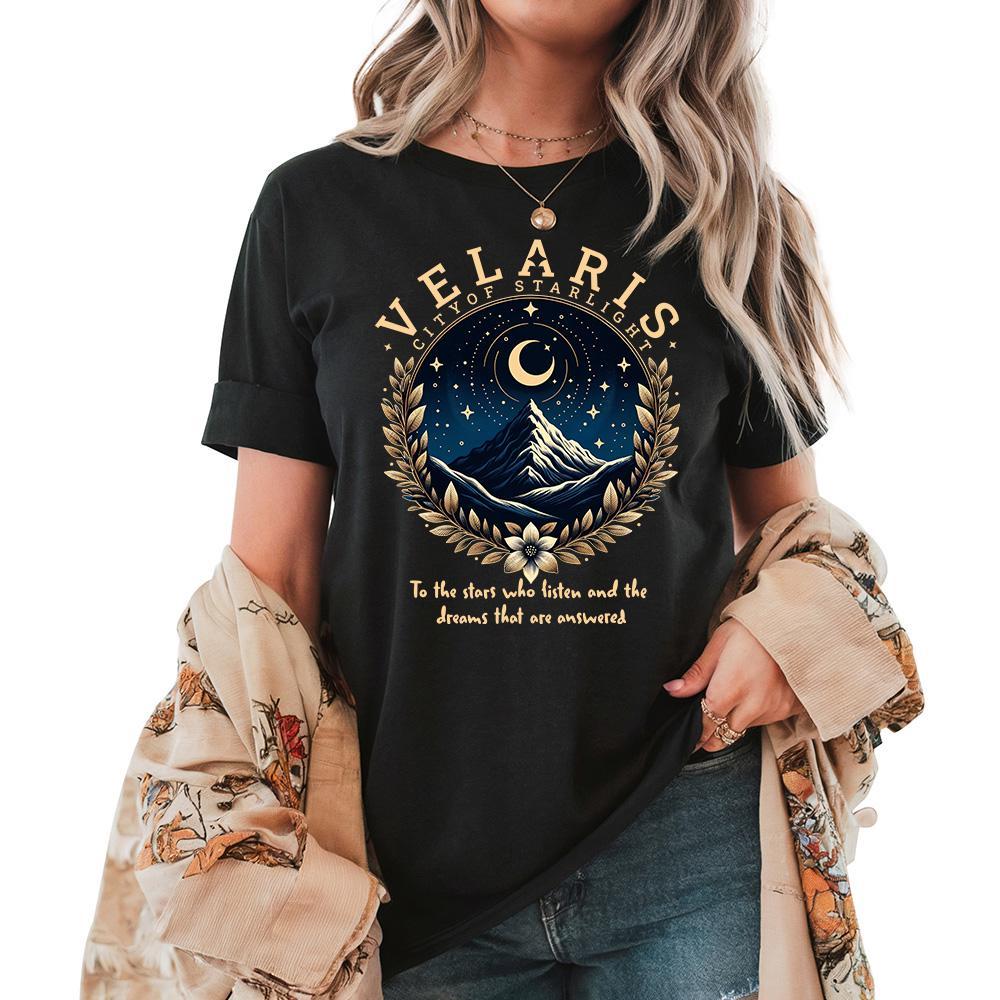 

VELARS City of Starlight The Night Court SJM Merch Shirt Clothing Graphic Short Sleeve Shirt Unisex Unisex Women AllSeason 4XL