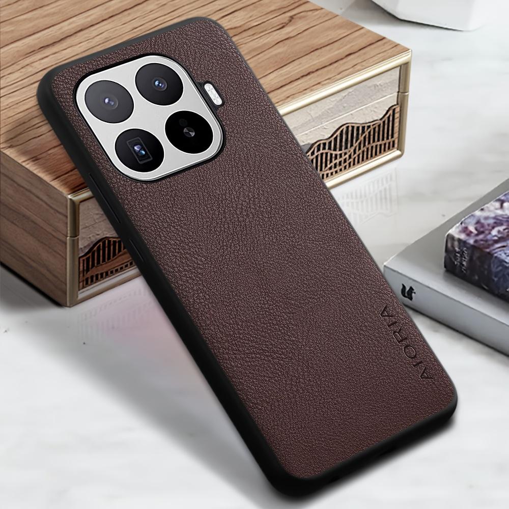 Phone Case: Luxury Retro Synthetic Leather Phone Case for Xiaomi 17T Pro Matte Soft Bumper Hard Back Cover Fashion Protective Case