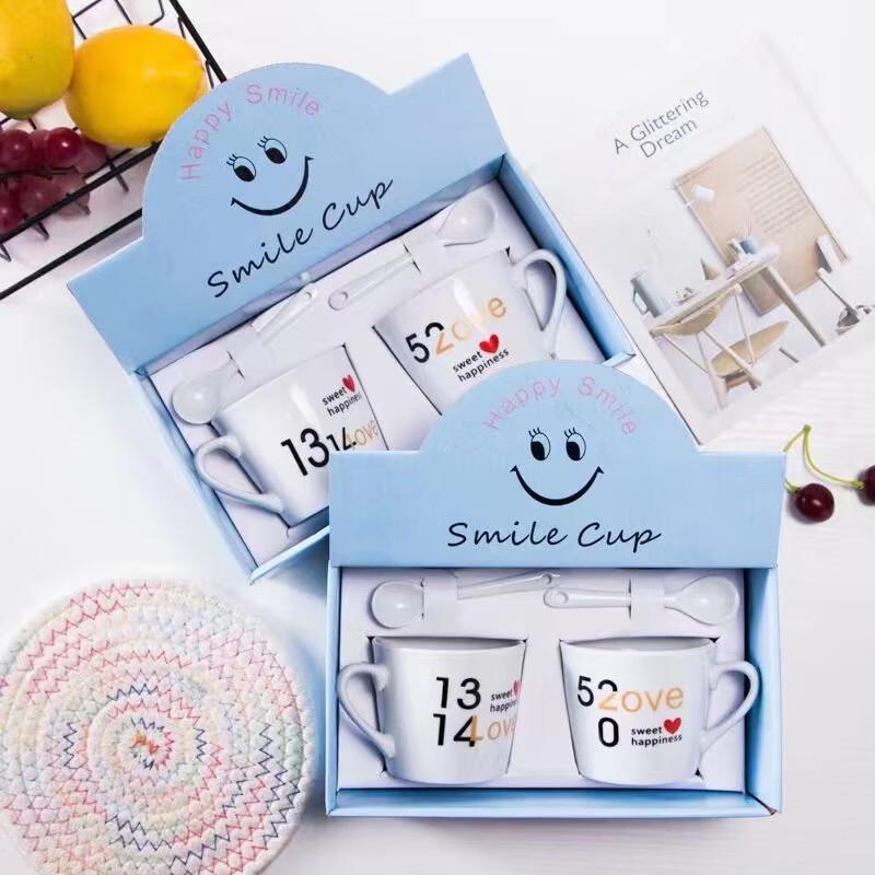 Cartoon Ceramic Mug Set with Spoons
