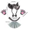 Kinder Elefantenkostüm Set Elefantenohren Stirnband Schwanz Fliege Tutu Handschuhe für Halloween Weihnachten Tier Cosplay Kostümsets