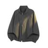 Men Deconstructed Standing Collar Aviator Jacket American Short Loose Workwear Bomber Coat