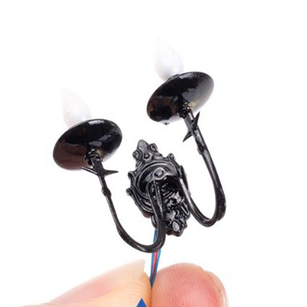 ABS Metal Material Dollhouse Wall Lamp 3V Sand Table Chandelier White/Warm Light Model