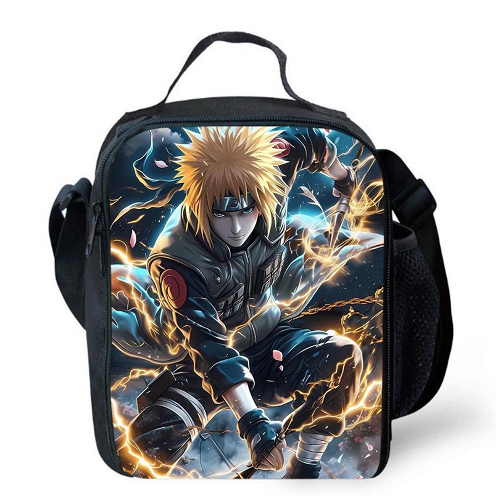 Cartoon NARUTO Insulated Cooler Lunch Bag Cute Portable Lightweight Picnic Bag for Boys & Girls Age 5-10 Kids Daily Food Bag