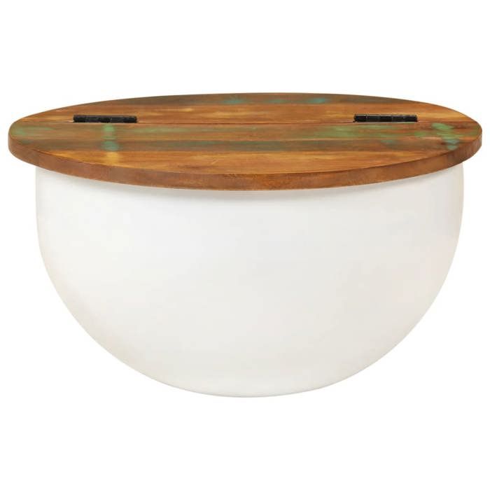 VidaXL Table Basse, Table d'Appoint avec Rangement, Bout de Canapé, Meuble Salle de Séjour Salon, Industriel, Blanc Bois de 351754