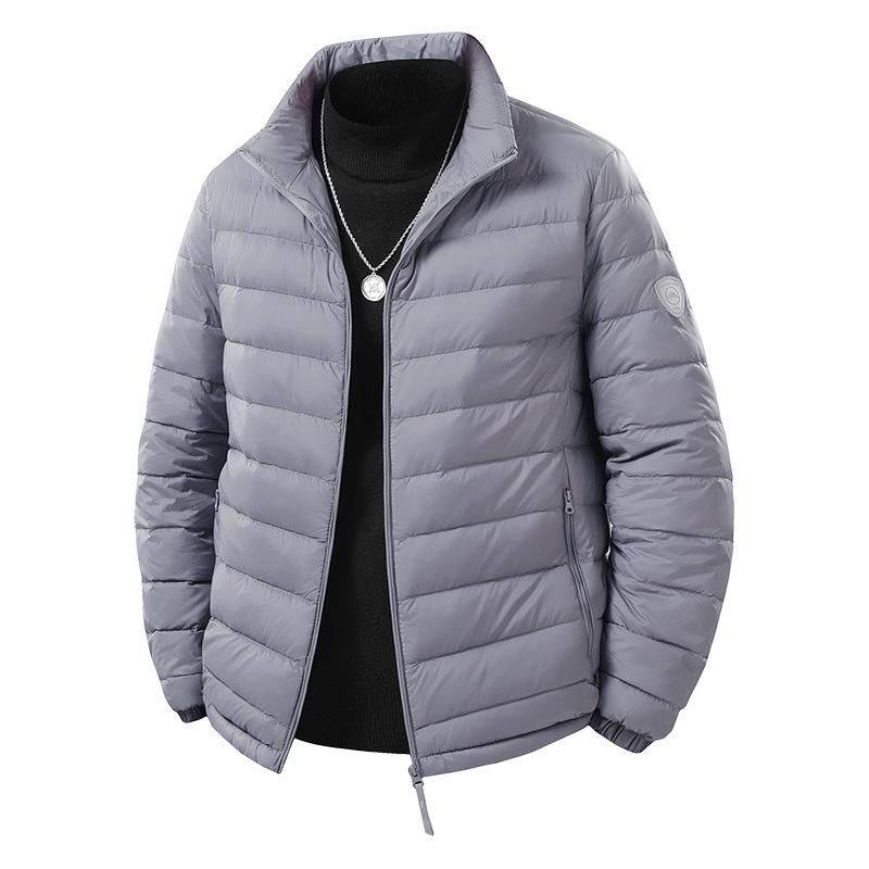 Lightweight White Duck Down Down Jacket for Men's Casual Windproof Hooded Short Warm Jacket Clothes
